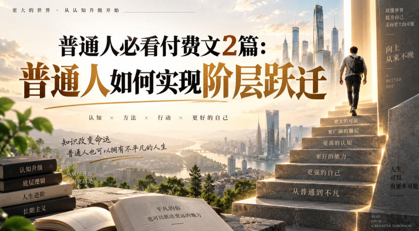 普通人必看付费文2篇：普通人如何实现阶层跃迁-藏宝阁