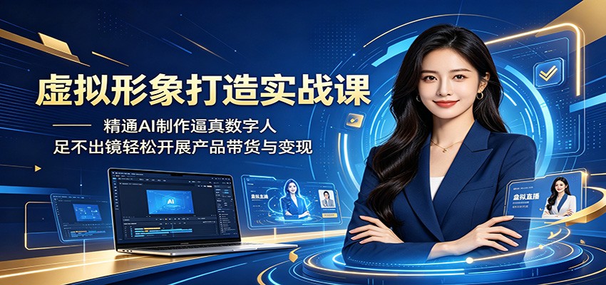 虚拟形象打造实战课:精通AI制作逼真数字人,足不出镜轻松开展产品带货与变现-藏宝阁