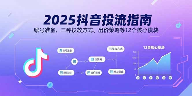 2025抖音投流指南，账号准备、三种投放方式、出价策略等12个核心模块-藏宝阁