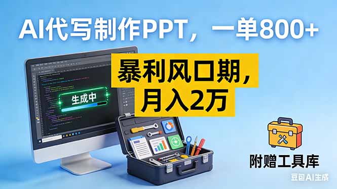 AI代写制作PPT，一单800+， 暴利风口期，月入2万【附工具】-藏宝阁
