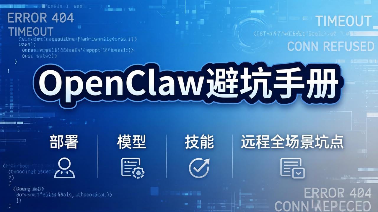OpenClaw避坑手册：部署+模型+技能+远程全场景坑点，一次性给你说全，少走弯路-藏宝阁