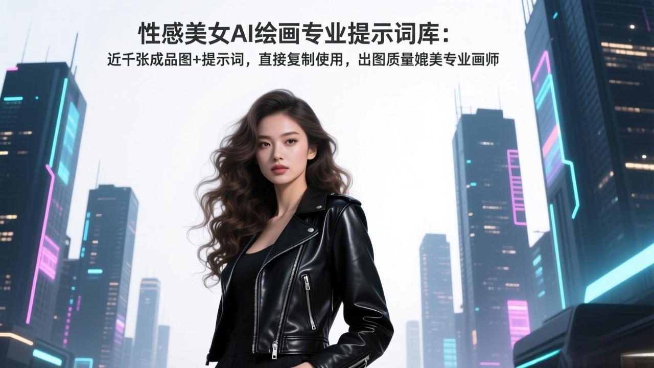 性感美女AI绘画专业提示词库：近千张成品图+提示词，直接复制使用，出图质量媲美专业画师-藏宝阁