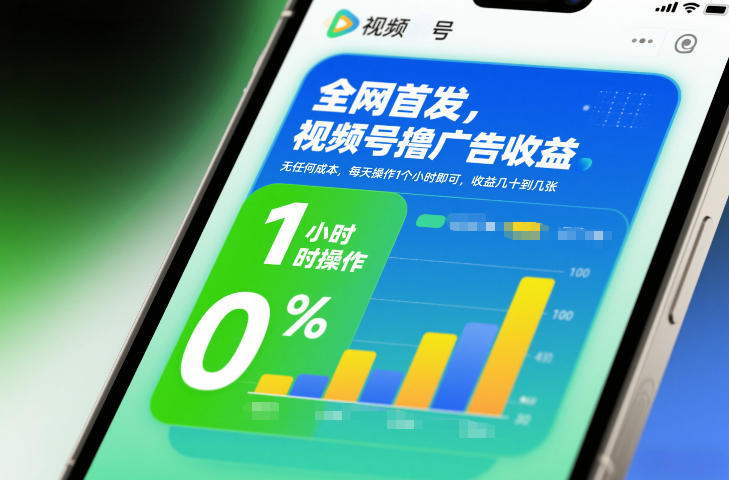 全网首发，视频号撸广告收益，无任何成本，每天操作1个小时即可，收益几十到几张-藏宝阁