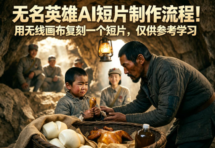 无名英雄AI短片制作流程！用无线画布复刻一个短片，仅供参考学习-藏宝阁