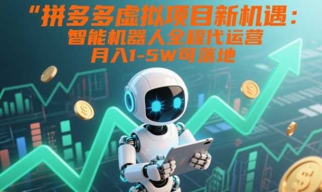 拼多多虚拟项目新机遇：智能机器人全程代运营，月入1-5W可落地【揭秘】-藏宝阁