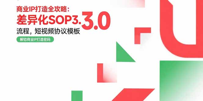 商业IP打造全攻略：差异化SOP3.0流程，短视频协议模板，婚恋项目实战案例-藏宝阁