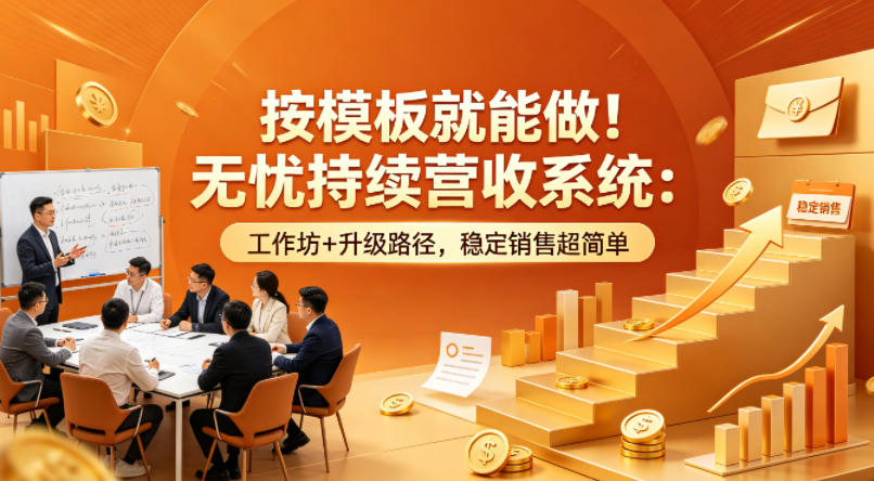 按模板就能做！无忧持续营收系统：工作坊+升级路径，稳定销售超简单【原创双语字幕】-藏宝阁