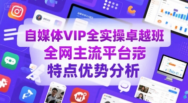 自媒体VIP全实操卓越班，全网主流平台特点优势分析-藏宝阁