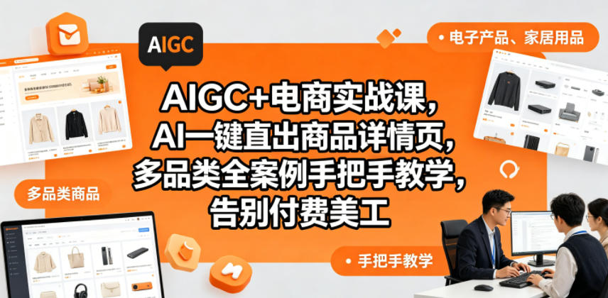 AIGC+电商实战课，AI一键直出商品详情页，多品类全案例手把手教学，告别付费美工(更新0820)-藏宝阁