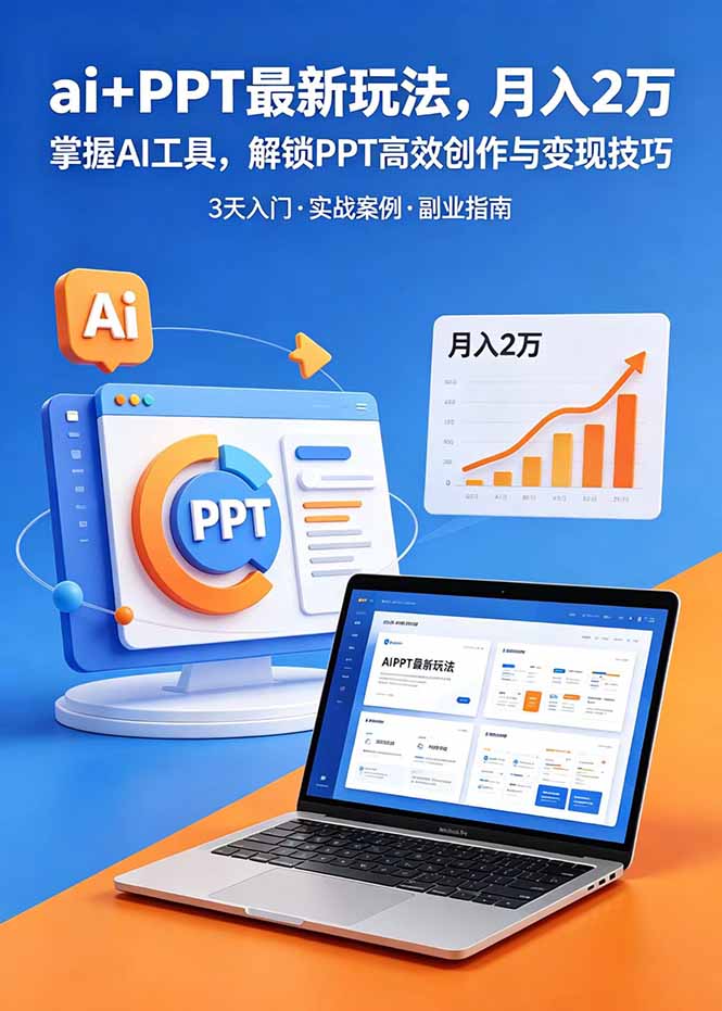 ai+PPT最新玩法，月入2万掌握AI工具，解锁PPT高效创作与变现技巧3天入门，实战案例·副业指南-藏宝阁