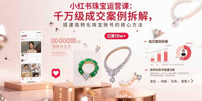 小红书珠宝运营课：千万级成交案例拆解，搭建高转化珠宝账号的核心方法-藏宝阁