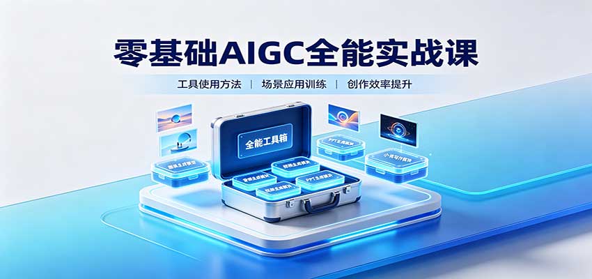 零基础AIGC全能实战课：覆盖绘画、影音、PPT、小说多场景AI创作-藏宝阁