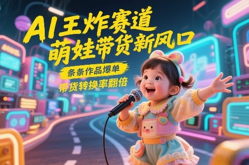 AI王炸赛道，萌娃带货新风口，条条作品爆单，带货转换率翻倍，核心逻辑拆解-藏宝阁