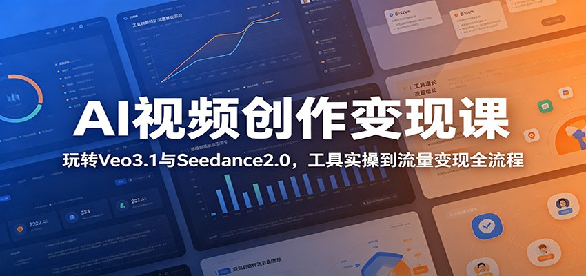 AI视频创作变现课：玩转Veo3.1与Seedance2.0，工具实操到流量变现全流程-藏宝阁