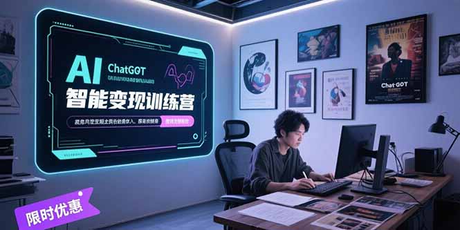AI智能变现训练营，ChatGPT写作变现，电影解说制作，图文带货方法论-藏宝阁
