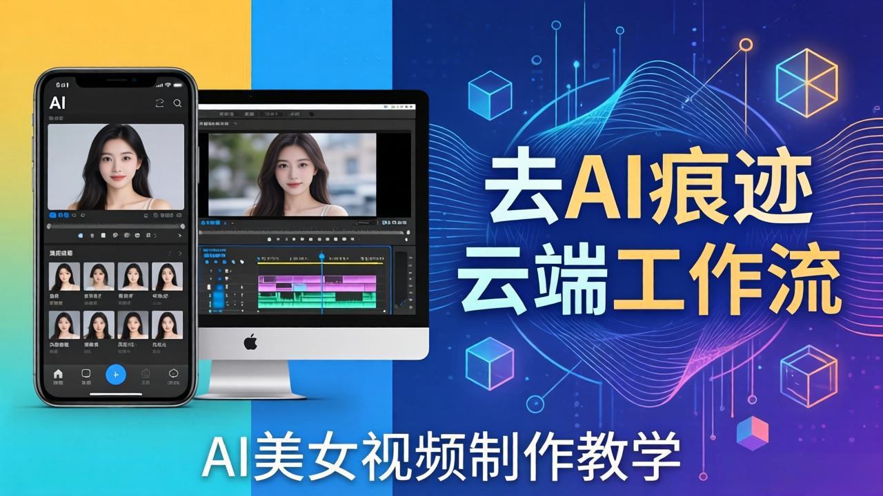 AI美女视频制作教学：去AI痕迹，云端工作流出图，手机电脑均可，不需要配置-藏宝阁