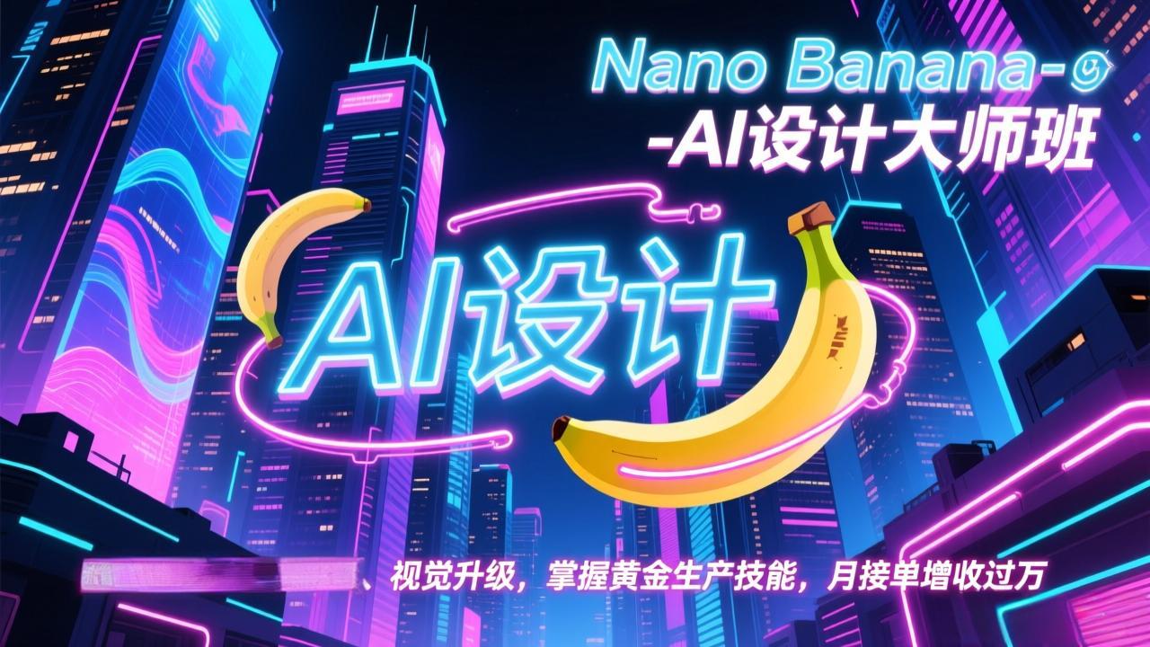 Nano Banana-AI设计大师班，修图合成、广告创作、视觉升级，掌握黄金生产技能，月接单增收过万-藏宝阁