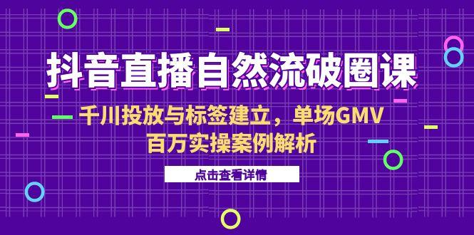 抖音直播自然流破圈课-6月，千川投放与标签建立，单场GMV百万实操案例解析-藏宝阁