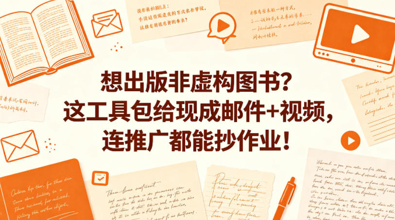 想出版非虚构图书？这工具包给现成邮件+视频，连推广都能抄作业！【原创双语字幕】-藏宝阁