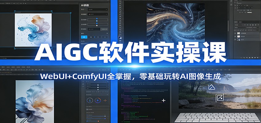 AIGC软件实操课：WebUI+ComfyUI全掌握，零基础玩转AI图像生成-藏宝阁