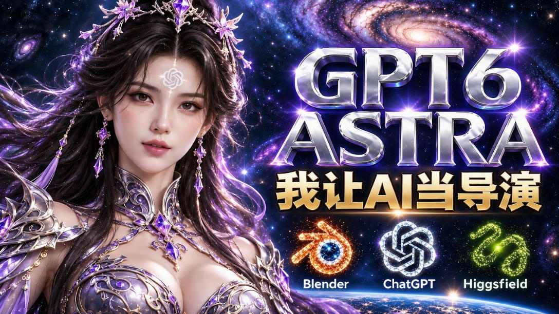 让GPT-6 Astra当导演！Higgsfield和Blender实战打造30秒玄幻精准运镜短片！-藏宝阁