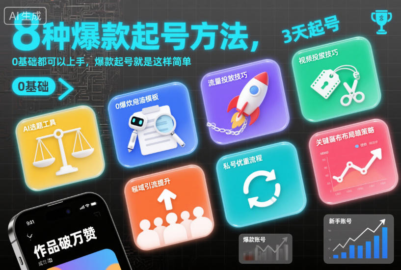 8种爆款起号方法，0基础都可以上手，爆款起号就是这样简单-藏宝阁