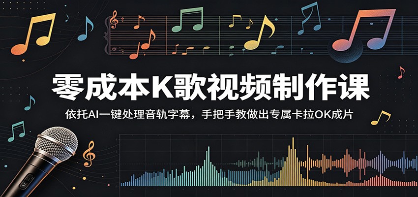 零成本K歌视频制作课：依托AI一键处理音轨字幕，手把手教做出专属卡拉OK成片-藏宝阁