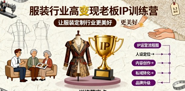 服装行业高变现老板IP训练营，让服装定制行业更美好-藏宝阁