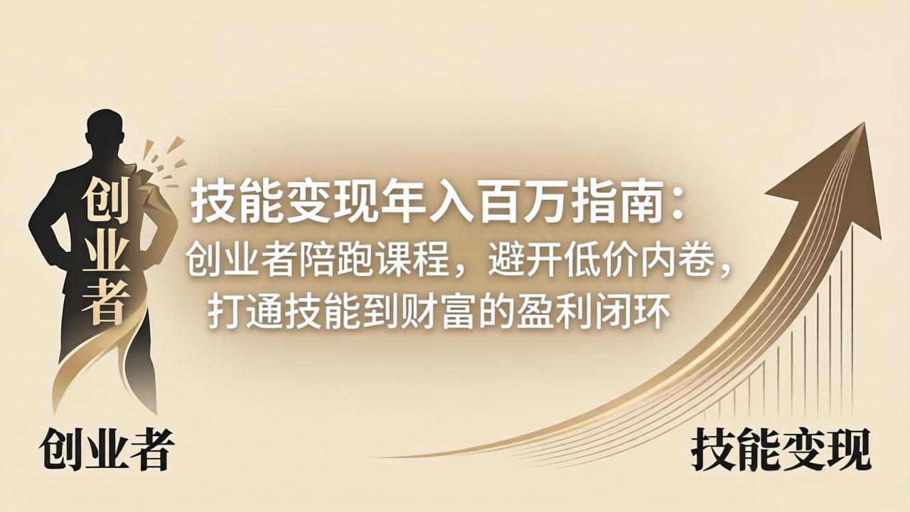 技能变现年入百万指南：创业者陪跑课程，避开低价内卷，打通技能到财富的盈利闭环-藏宝阁