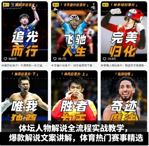 体坛人物解说全流程实战教学，爆款解说文案讲解，体育热门赛事精选-藏宝阁