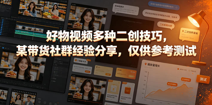 好物视频多种二创技巧，某带货社群经验分享，仅供参考测试-藏宝阁