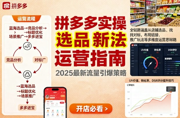 王校长9月12拼多多实操新玩法，全链路涵盖从店铺选品、找对标，布局链接，推广玩法等多维度运营思路-藏宝阁