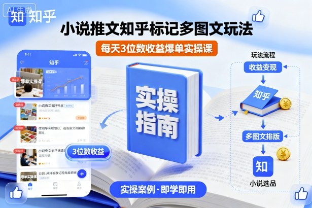 小说推文知乎标记多图文玩法，每天3位数收益爆单实操课-藏宝阁
