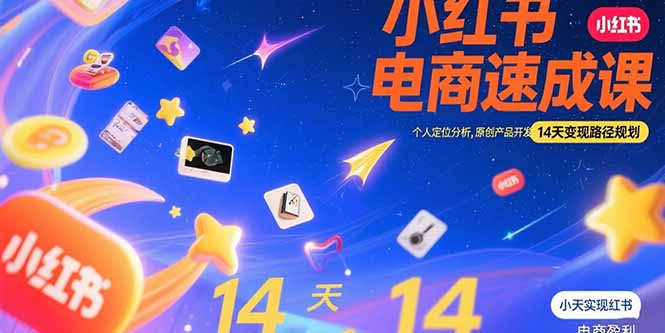 小红书虚拟电商速成课：个人定位分析，原创产品开发，14天变现路径规划-藏宝阁