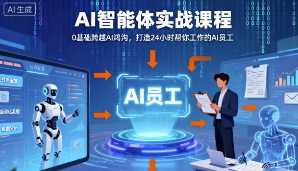 Ai智能体实战课程，0基础跨越Ai鸿沟，打造24小时帮你工作的Ai员工，打破常规，以实战定义Ai-藏宝阁