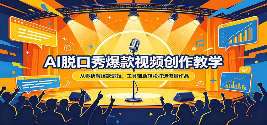 AI脱口秀爆款视频创作教学：从零拆解爆款逻辑，工具辅助轻松打造流量作品-藏宝阁