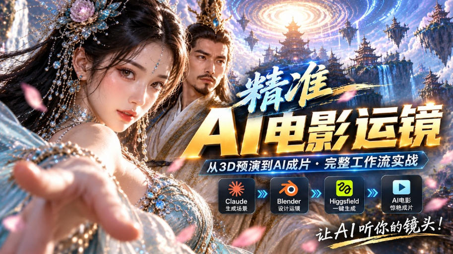 AI视频终于能精准运镜了！Claude+Blender+Higgsfield免费插件实测-藏宝阁