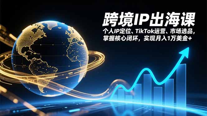 跨境IP出海课，个人IP定位、TikTok运营、市场选品，掌握核心闭环，实现月入1万美金+-藏宝阁