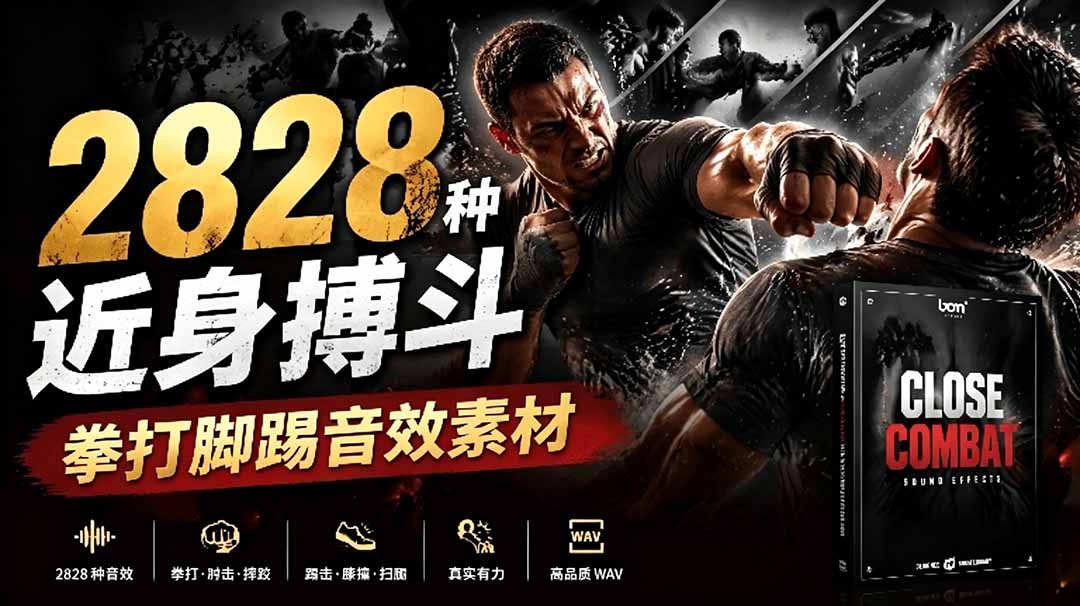 宝藏级别音效！2828种近身搏斗拳打脚踢音效素材，全部中文分类，免解压使用  Close Combat-藏宝阁