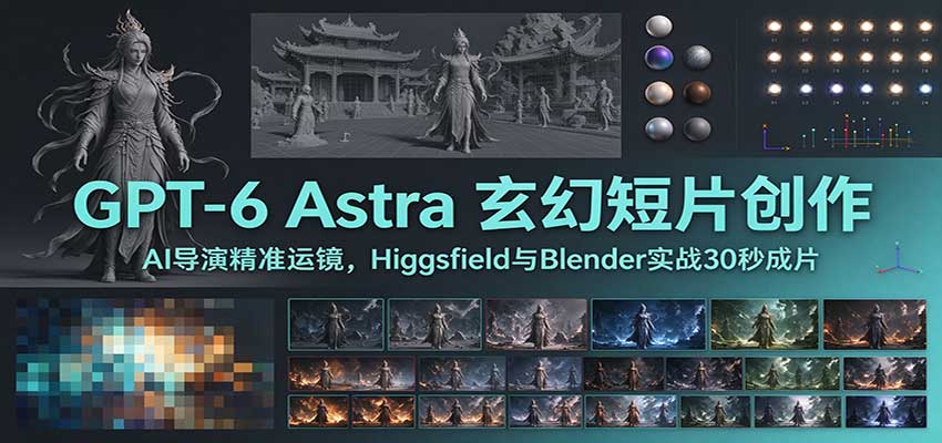 GPT-6 Astra 玄幻短片创作：AI导演精准运镜，Higgsfield与Blender实战30秒成片-藏宝阁