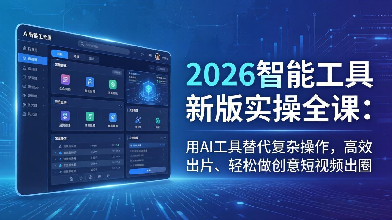 2026智能工具新版实操全课：用AI工具替代复杂操作，高效出片、轻松做创意短视频出圈-藏宝阁