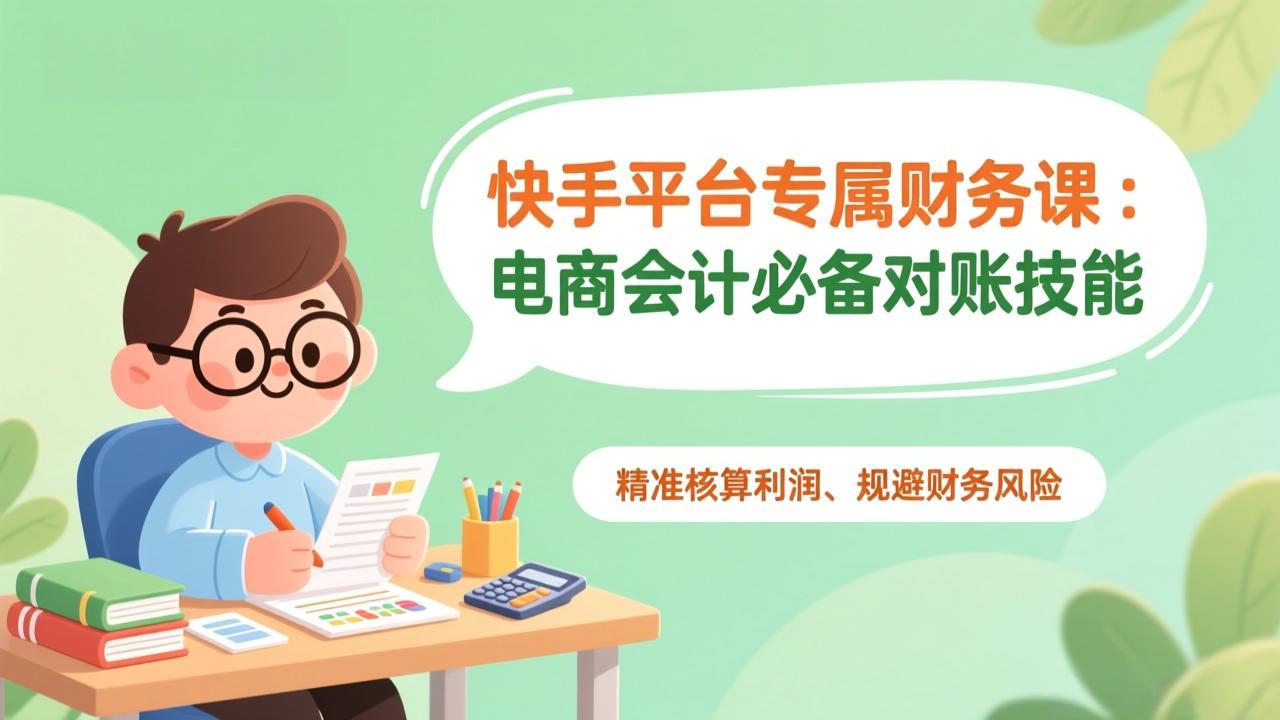 快手平台专属财务课：电商会计必备对账技能，精准核算利润、规避财务风险-藏宝阁
