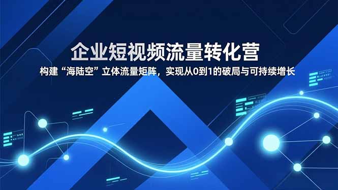 企业短视频流量转化营，构建“海陆空”立体流量矩阵，实现从0到1的破局与可持续增长-藏宝阁