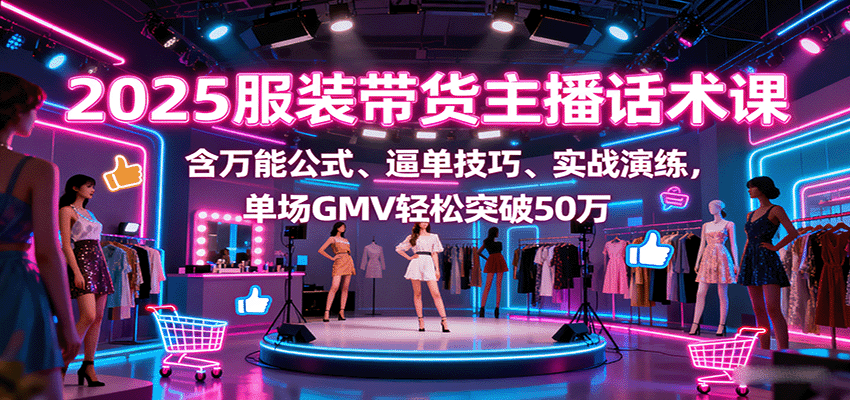 2025服装带货主播话术课，含万能公式、逼单技巧、实战演练，单场GMV轻松突破50万-藏宝阁