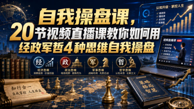 自我操盘课，20节视频直播课教你如何用经政军哲4种思维自我操盘-藏宝阁