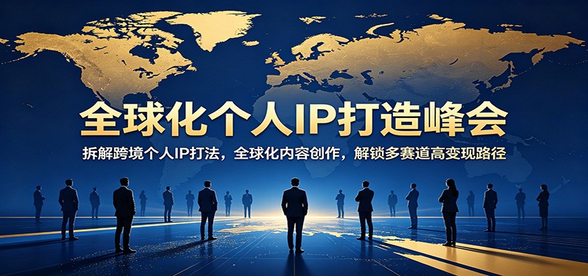 全球化个人IP打造峰会：拆解跨境个人IP打法，全球化内容创作，解锁多赛道高变现路径-藏宝阁