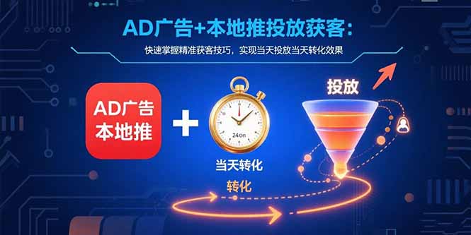 AD广告+本地推投放获客：快速掌握精准获客技巧，实现当天投放当天转化效果-藏宝阁