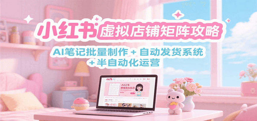 小红书虚拟店铺矩阵攻略：AI笔记批量制作 + 自动发货系统 + 半自动化运营-藏宝阁