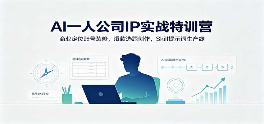 AI一人公司IP实战特训营：商业定位账号装修，爆款选题创作，Skill提示词生产线-藏宝阁