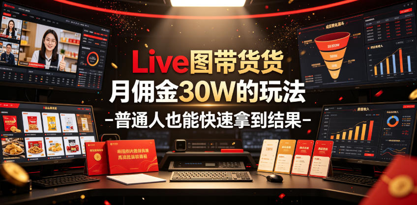 Live图带货月佣金30W的玩法-普通人也能快速拿到结果-藏宝阁